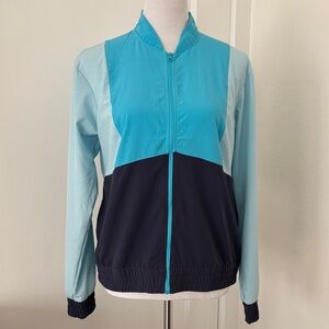 Columbia Blue Color Block Lightweight Runners Jacket Size Small